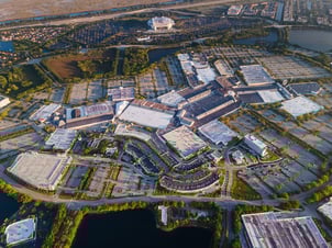 Aerial view of commercial property