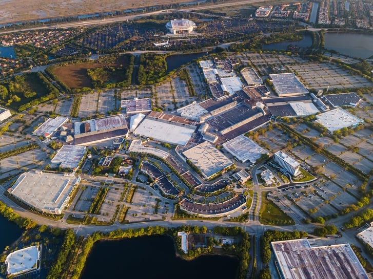 Aerial view of commercial property